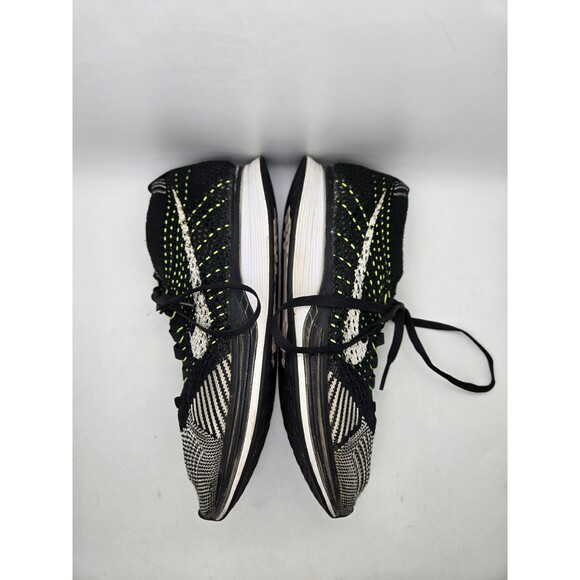 Nike Flyknit Racer Shoes Men\'s 4 Black White Volt Running Athletic Gym Sneakers